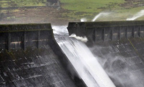 Reservoir overtopping in Ripponden.