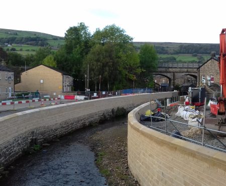 Building works as part of the flood alleviation scheme at Cragg Brook