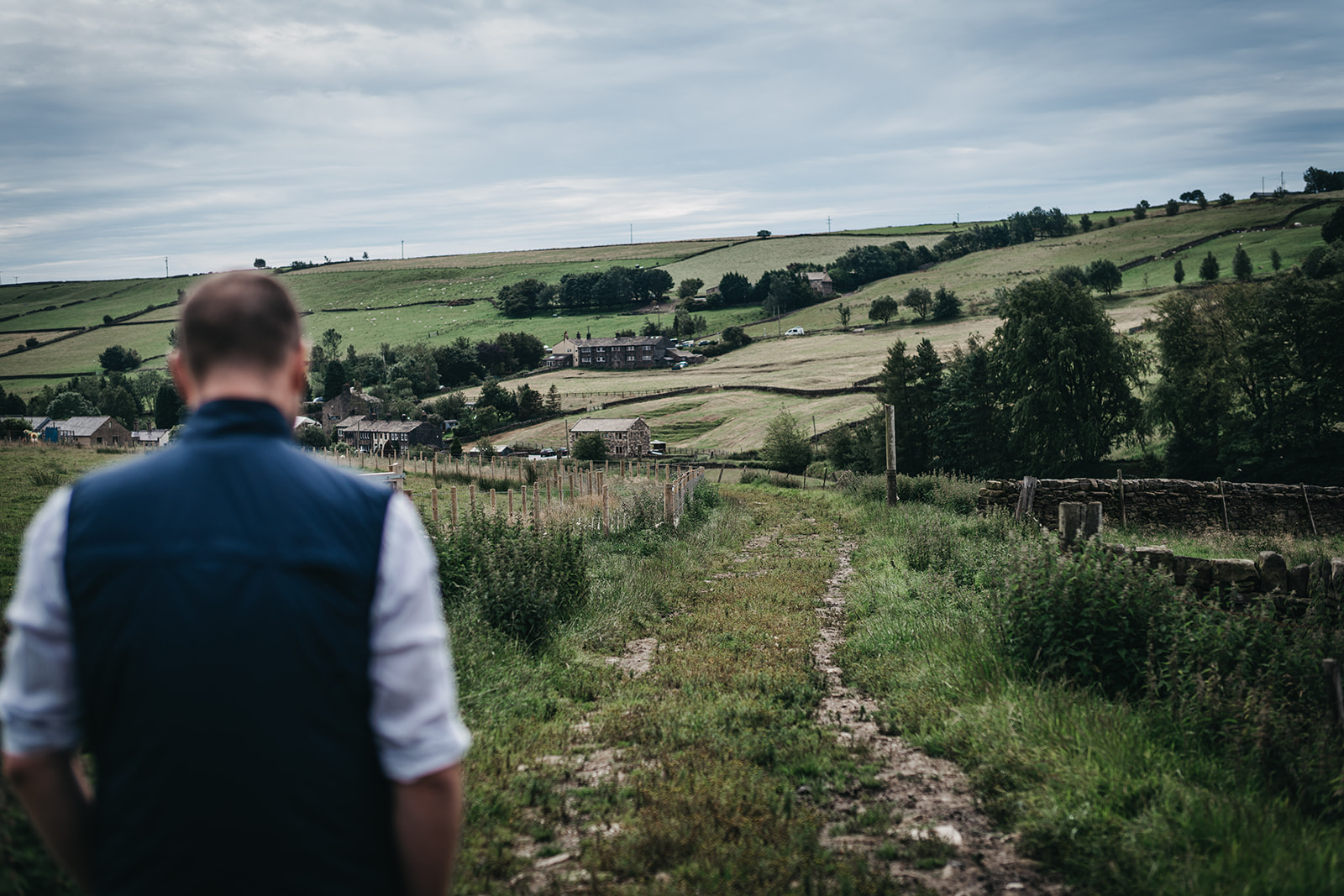 Landowner looks out over the hillside