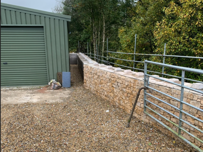 Flood defense wall at Shaw Wood Road