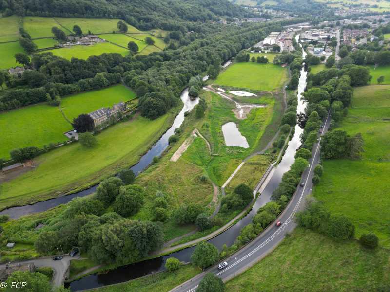 Brealey fields wetland from above by a drone.