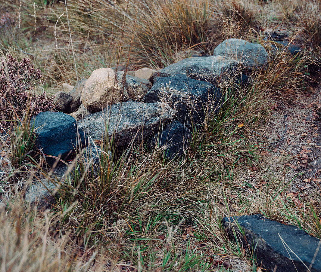 A stone dam at Norland Moor