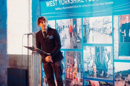 Councillor Patient, Calderdale Council’s Deputy Leader and Cabinet Member for Climate Action and Housing at West Yorkshire Flood Summit. 
