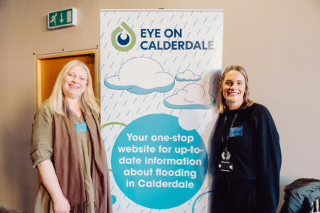 Eye on Calderdale banner at West Yorkshire Flood Summit.