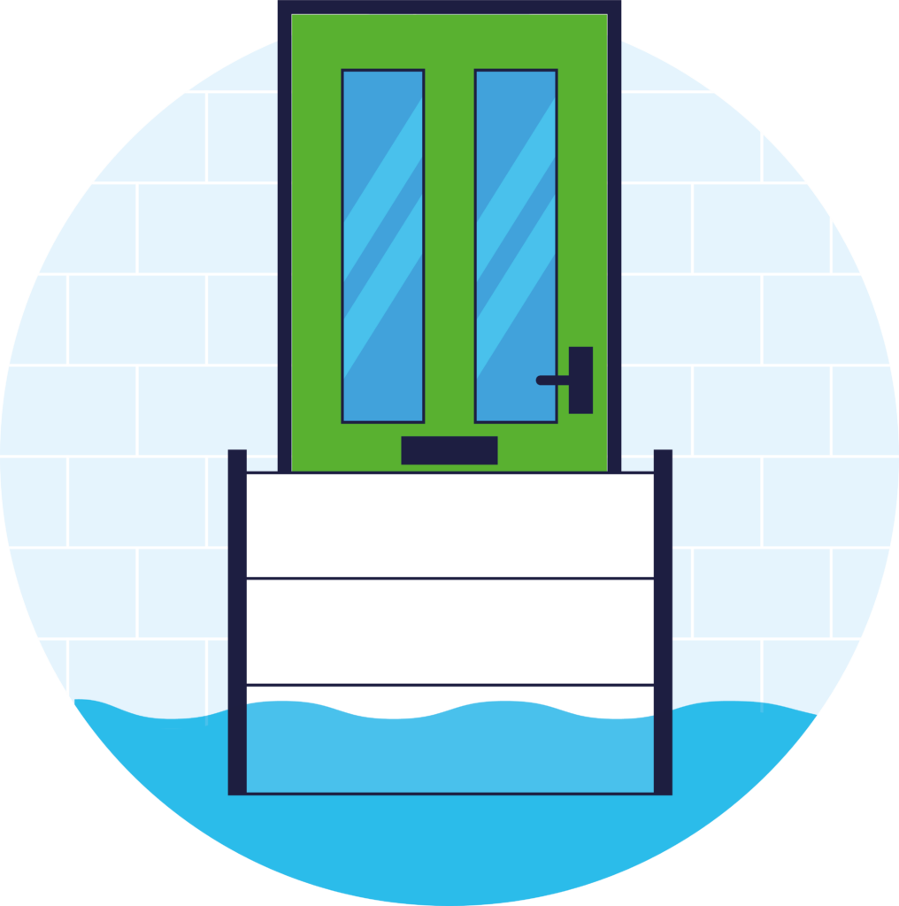 Graphic of flood door