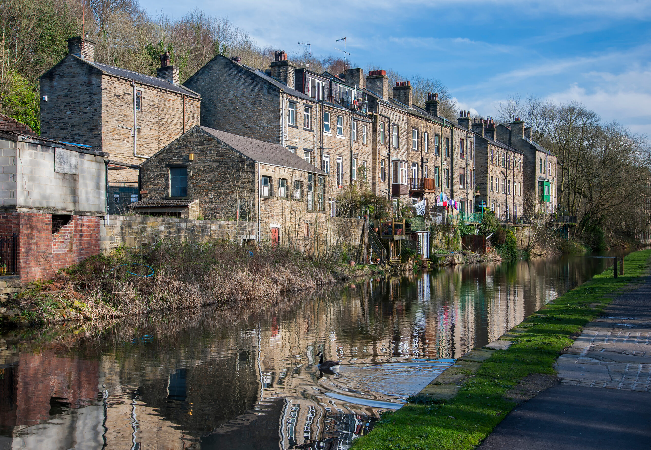 Canal side houses in Yorkshire