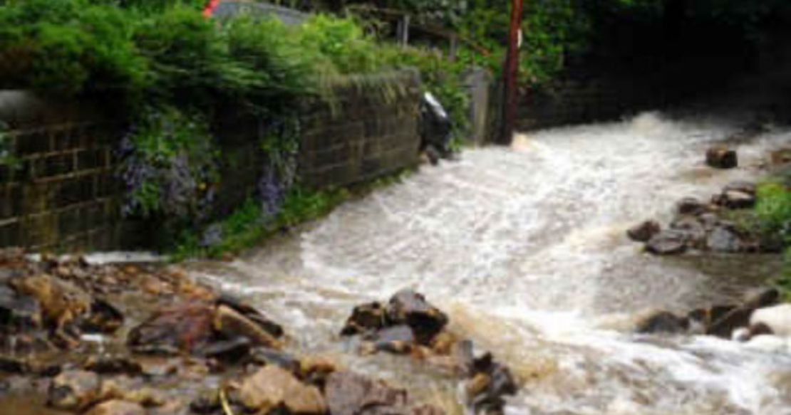Strong river flow