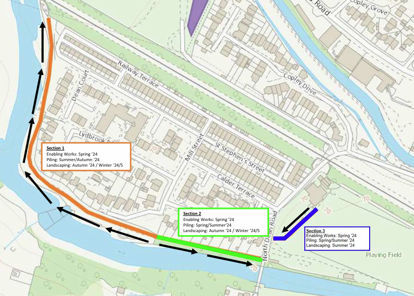 Map showing order of works for Copley FAS