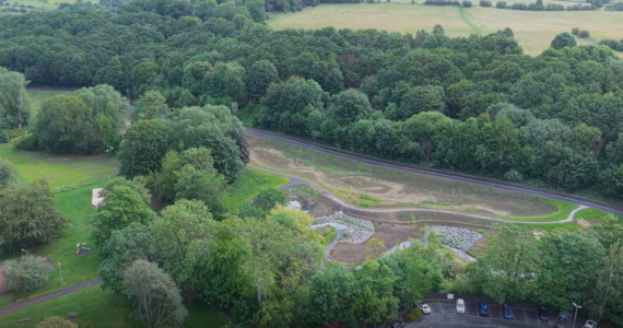 An aerial view of Wellholme Park