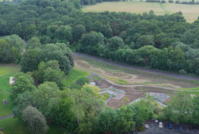 An aerial view of Wellholme Park