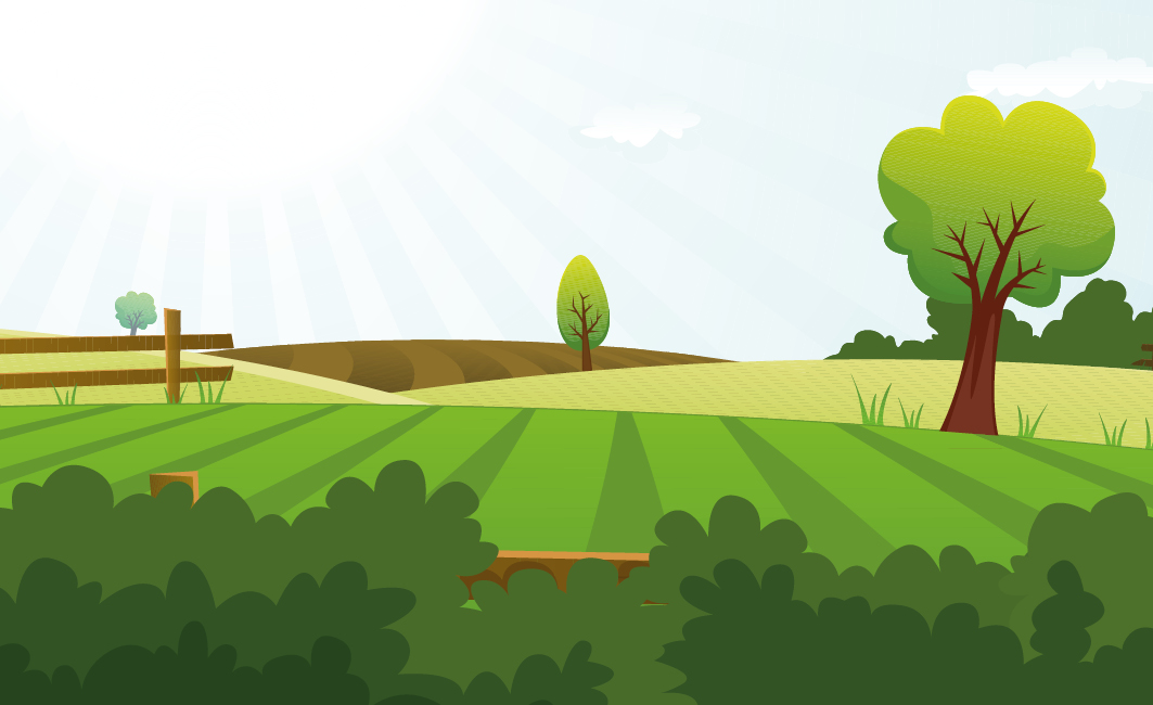 Green landscape scene illustration